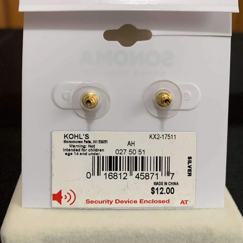 NWT Sonoma gold tone huggie earrings - Picture 2 of 3